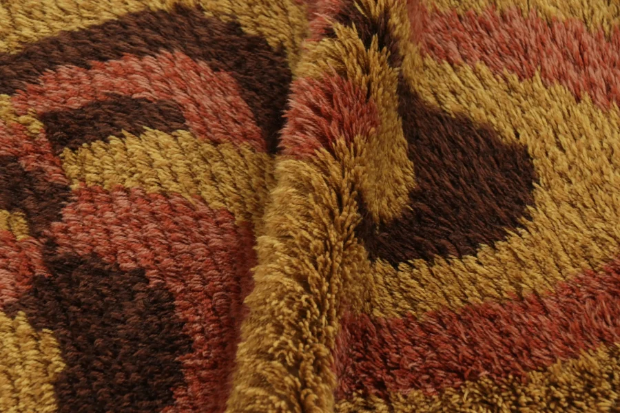 Vintage Swedish Geometric Rug