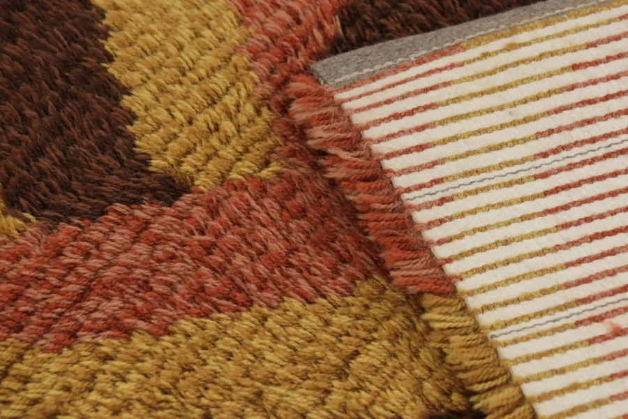 Vintage Swedish Geometric Rug