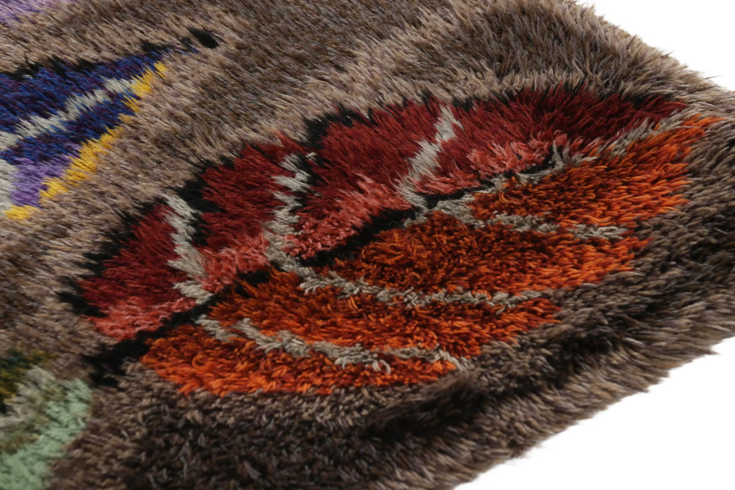 Vintage Swedish Rya Rug Rug