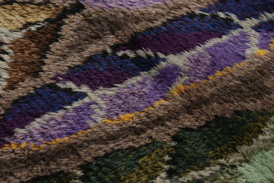 Vintage Swedish Rya Rug Rug