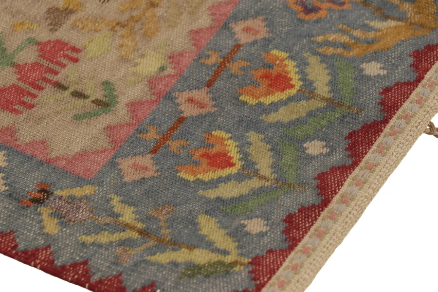 Signed Antique Scandinavian Textile, Swedish Flatweave