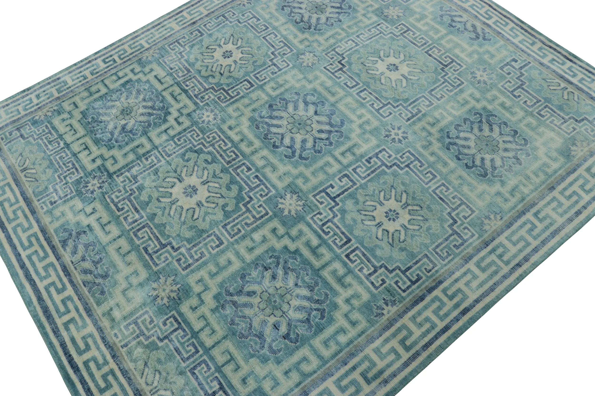 Blue Samarkand Medallion Silk Rug