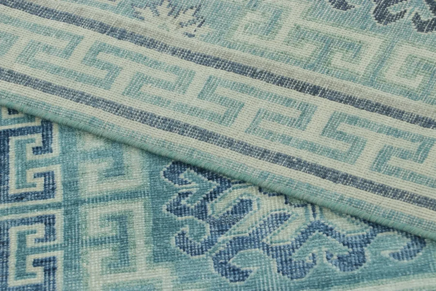 Blue Samarkand Medallion Silk Rug