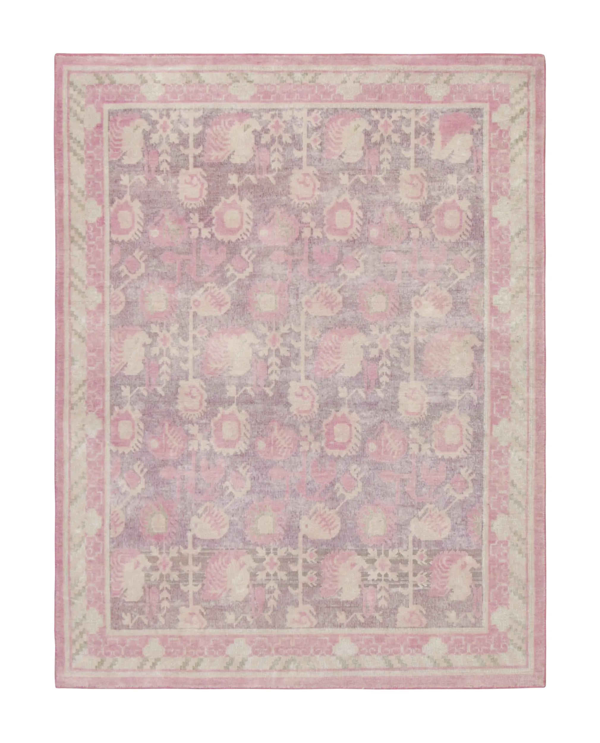 Rug & Kilim’s Block Print Floral Rug