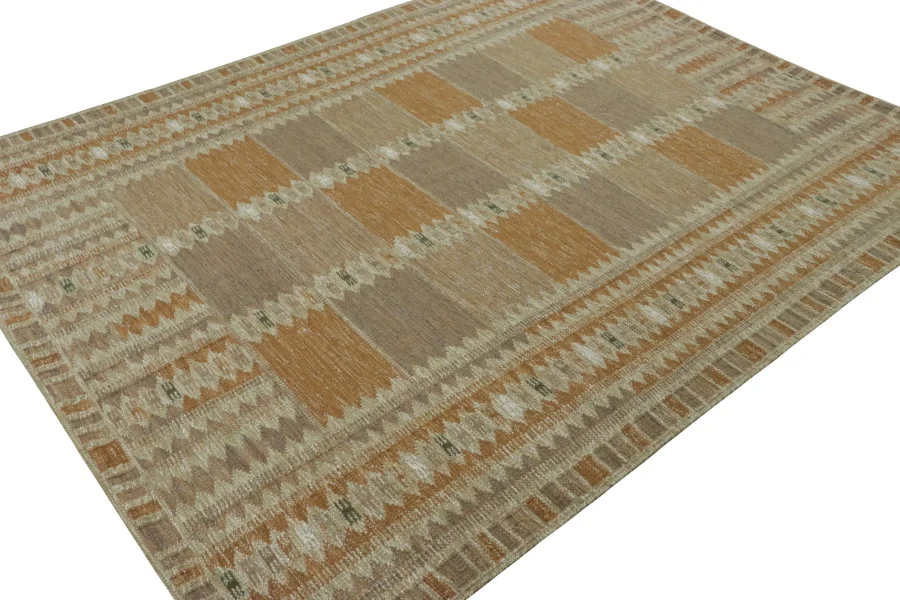 Swedish Scandinavian Geometric Custom Kilim