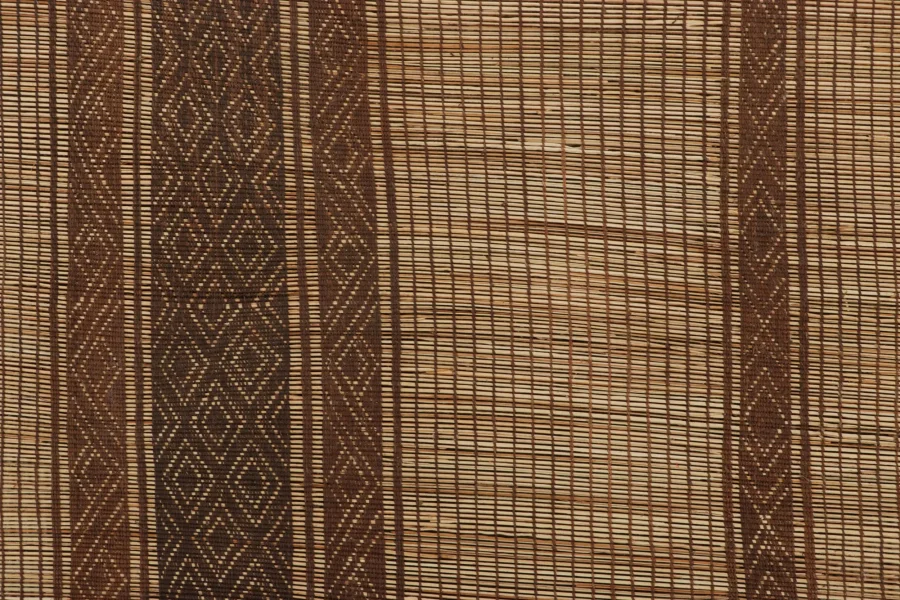Vintage Moroccan Tuareg Mat, Maurtanian Striped Floor Covering