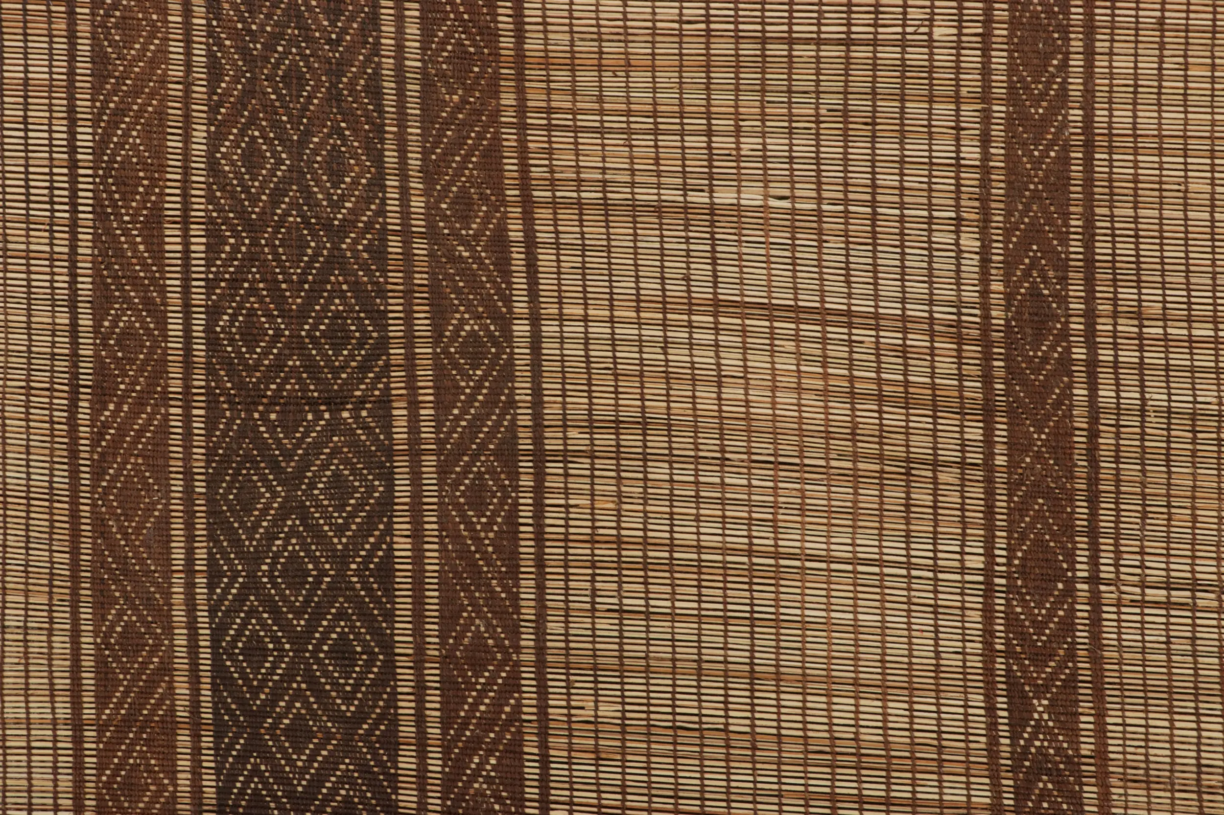Vintage Moroccan Tuareg Mat, Maurtanian Striped Floor Covering