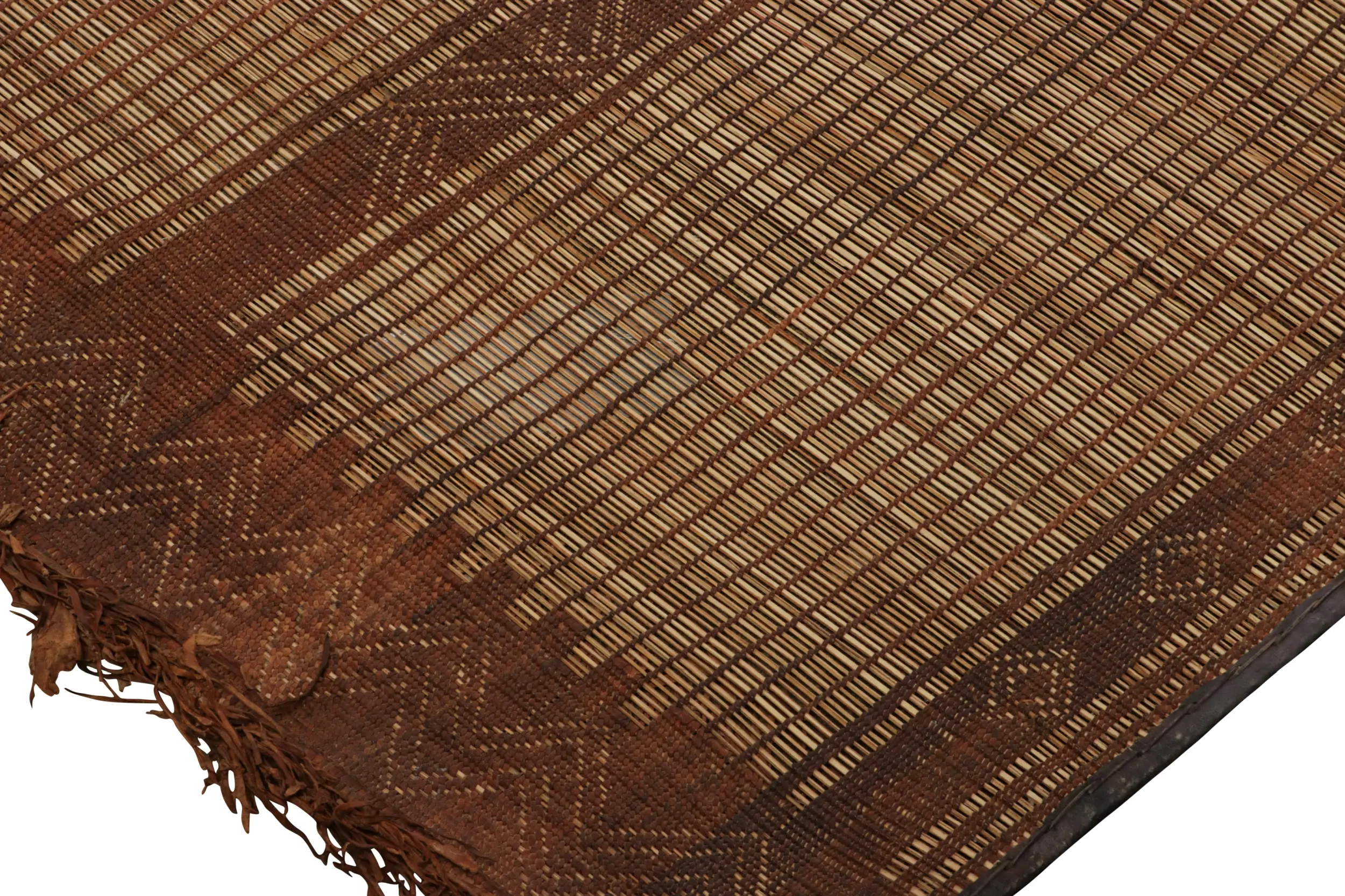 Vintage Moroccan Tuareg Mat, Maurtanian Striped Floor Covering