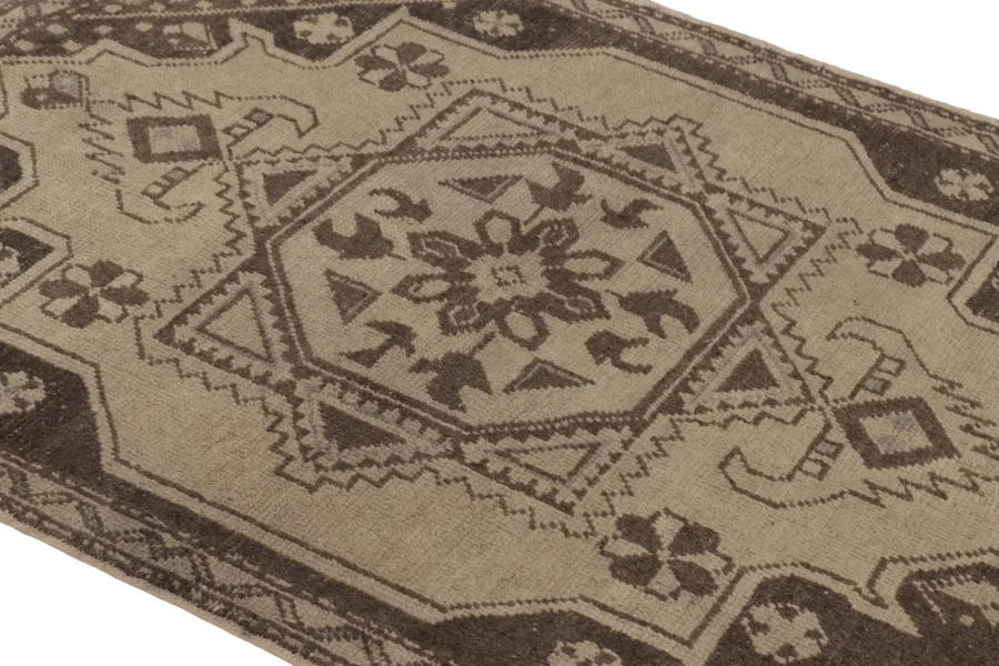 Vintage Turkish Rug, Geometric Medallion