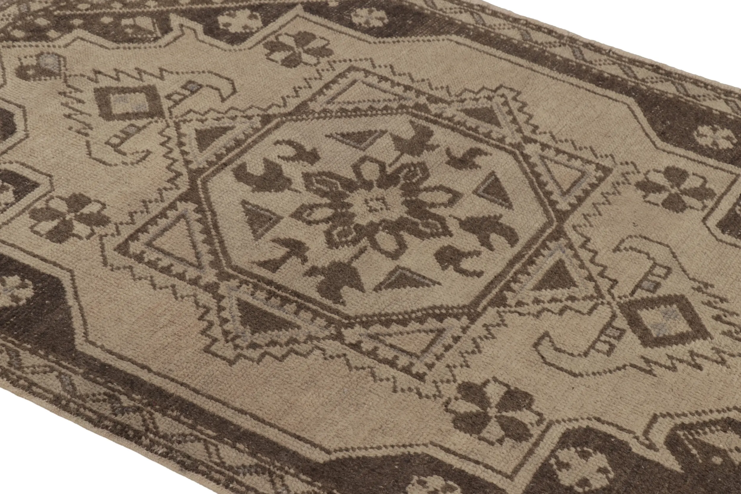 Vintage Turkish Rug, Geometric Medallion
