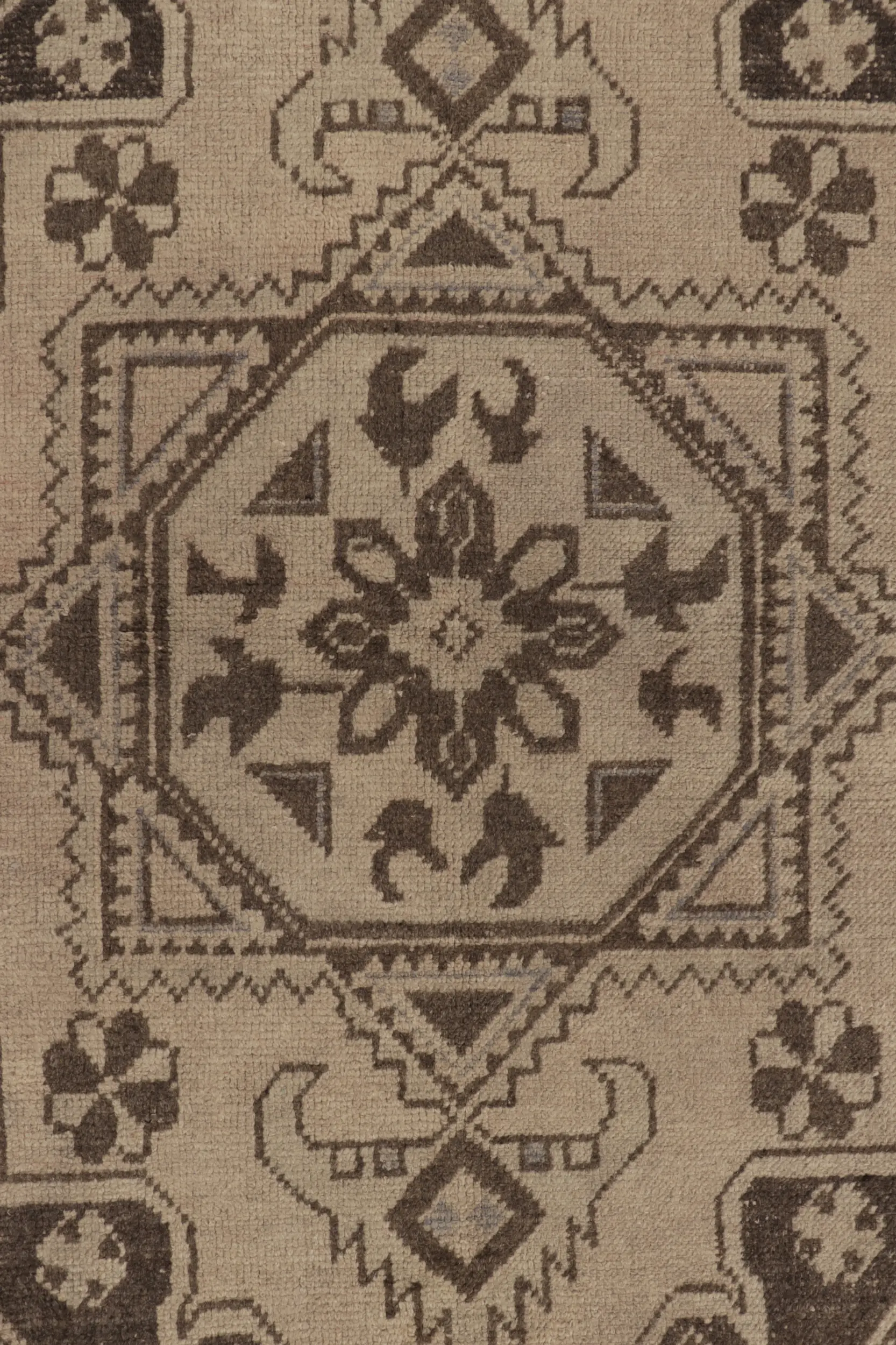 Vintage Turkish Rug, Geometric Medallion