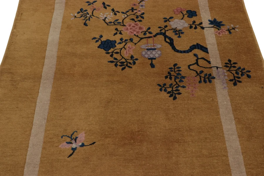 Antique Chinese Art Deco Floral Rug