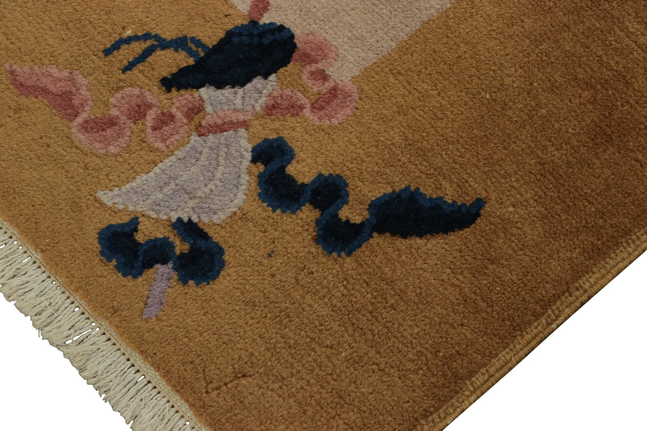 Antique Chinese Art Deco Floral Rug