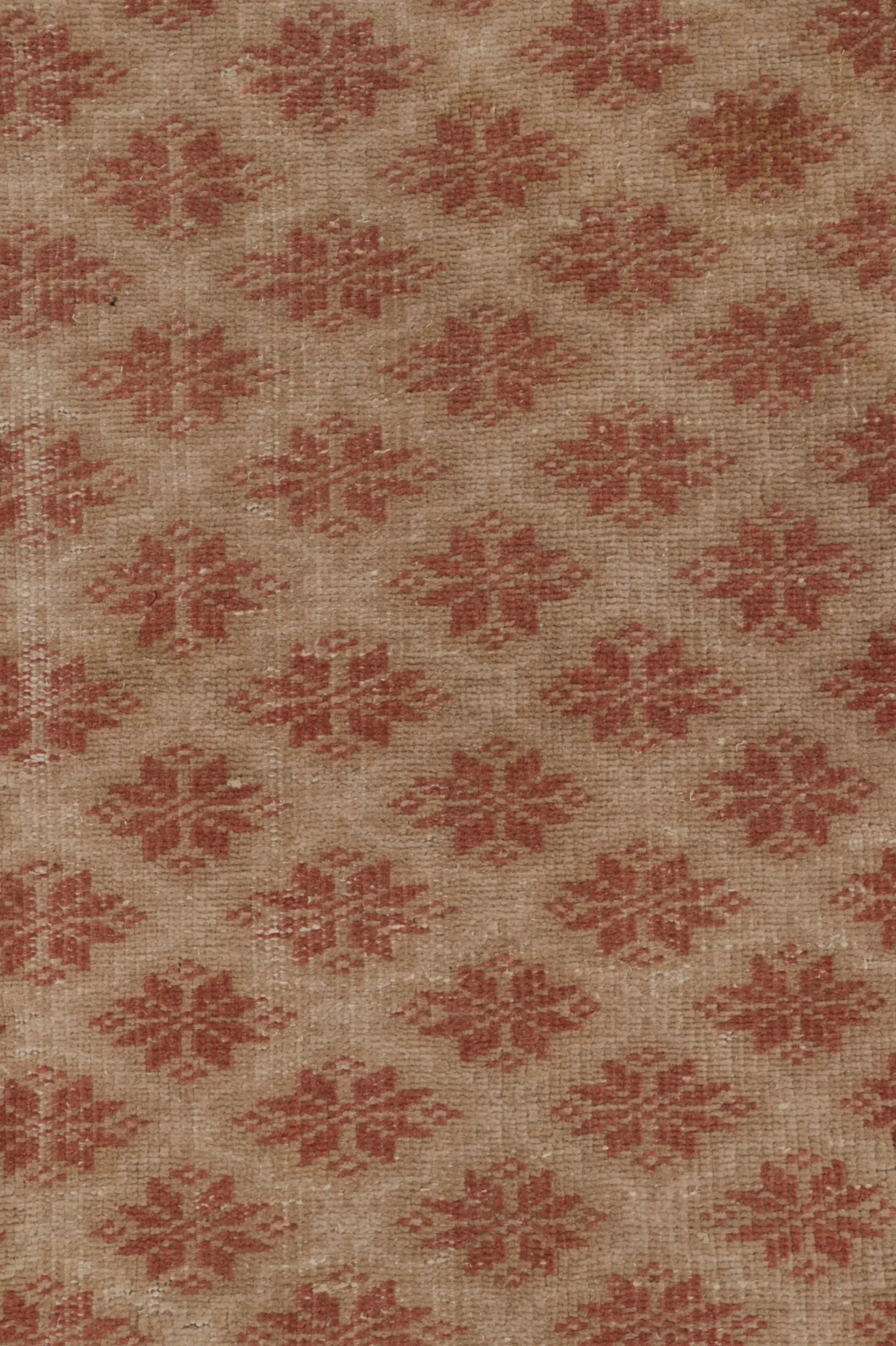 Vintage Turkish Distressed Floral Geometric Runner Rug