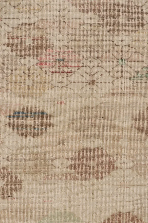 Vintage Turkish Distressed Geometric Runner Rug