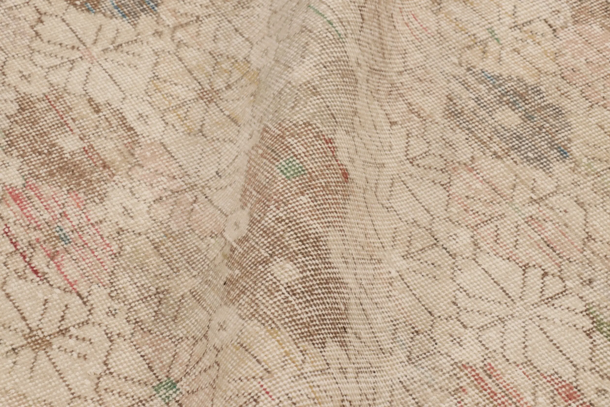 Vintage Turkish Distressed Geometric Runner Rug