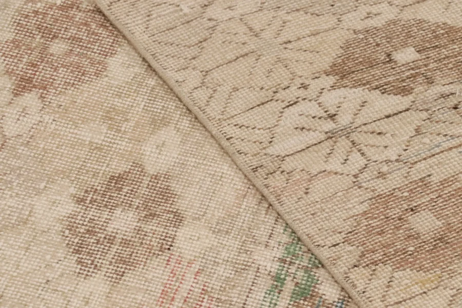 Vintage Turkish Distressed Geometric Runner Rug