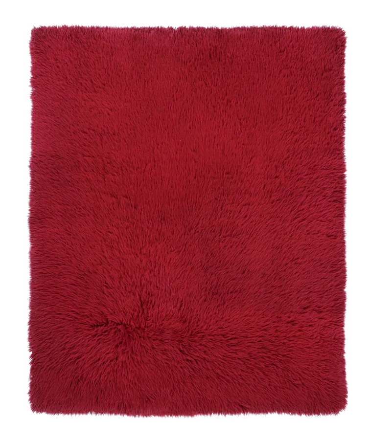 Vintage Swedish Rya Rug, Brown and Rust Solid Scandinavian