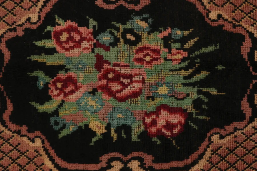 Vintage Tulu Floral Medallion Rug