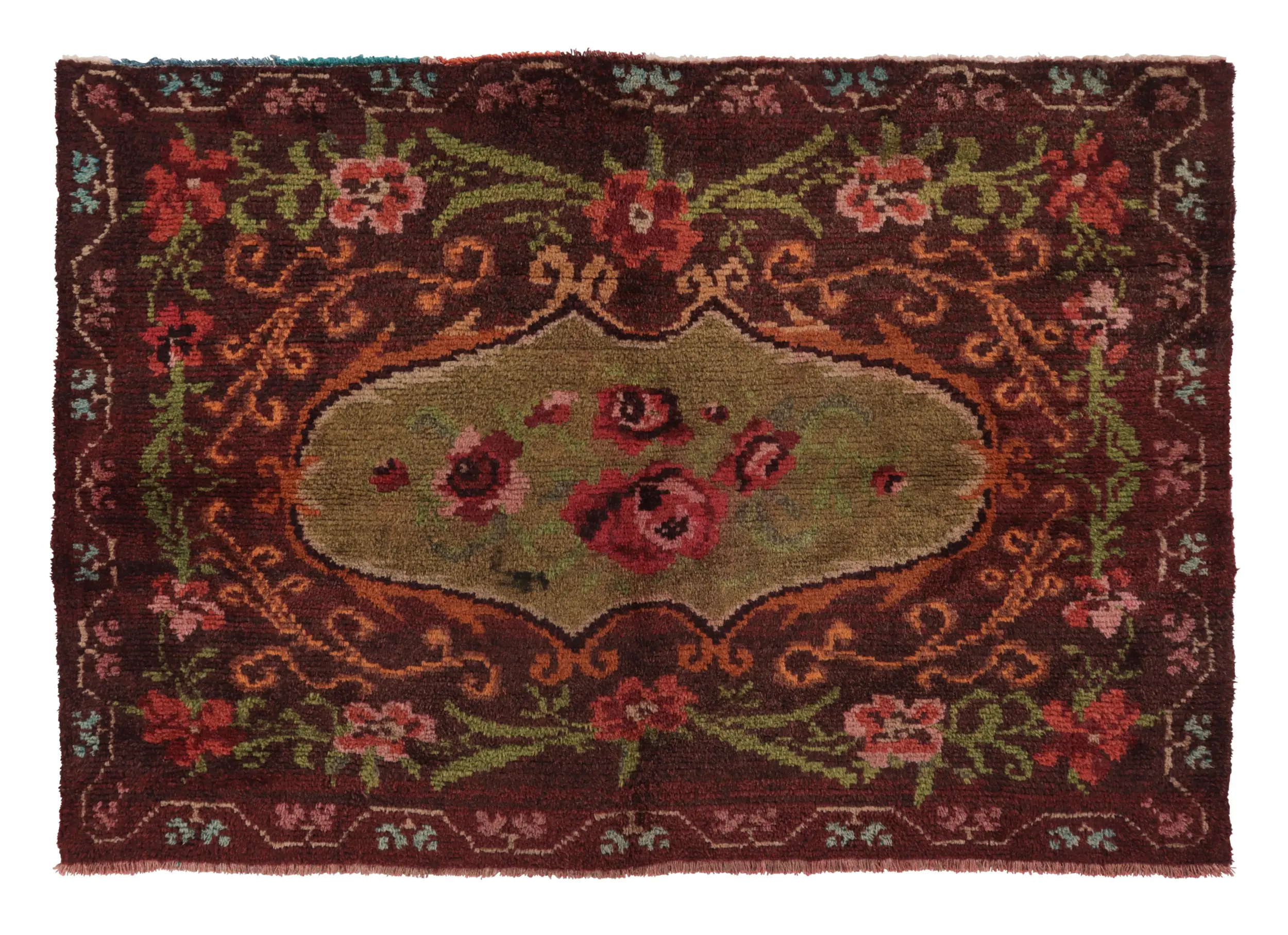 Vintage Tulu Floral Medallion Rug