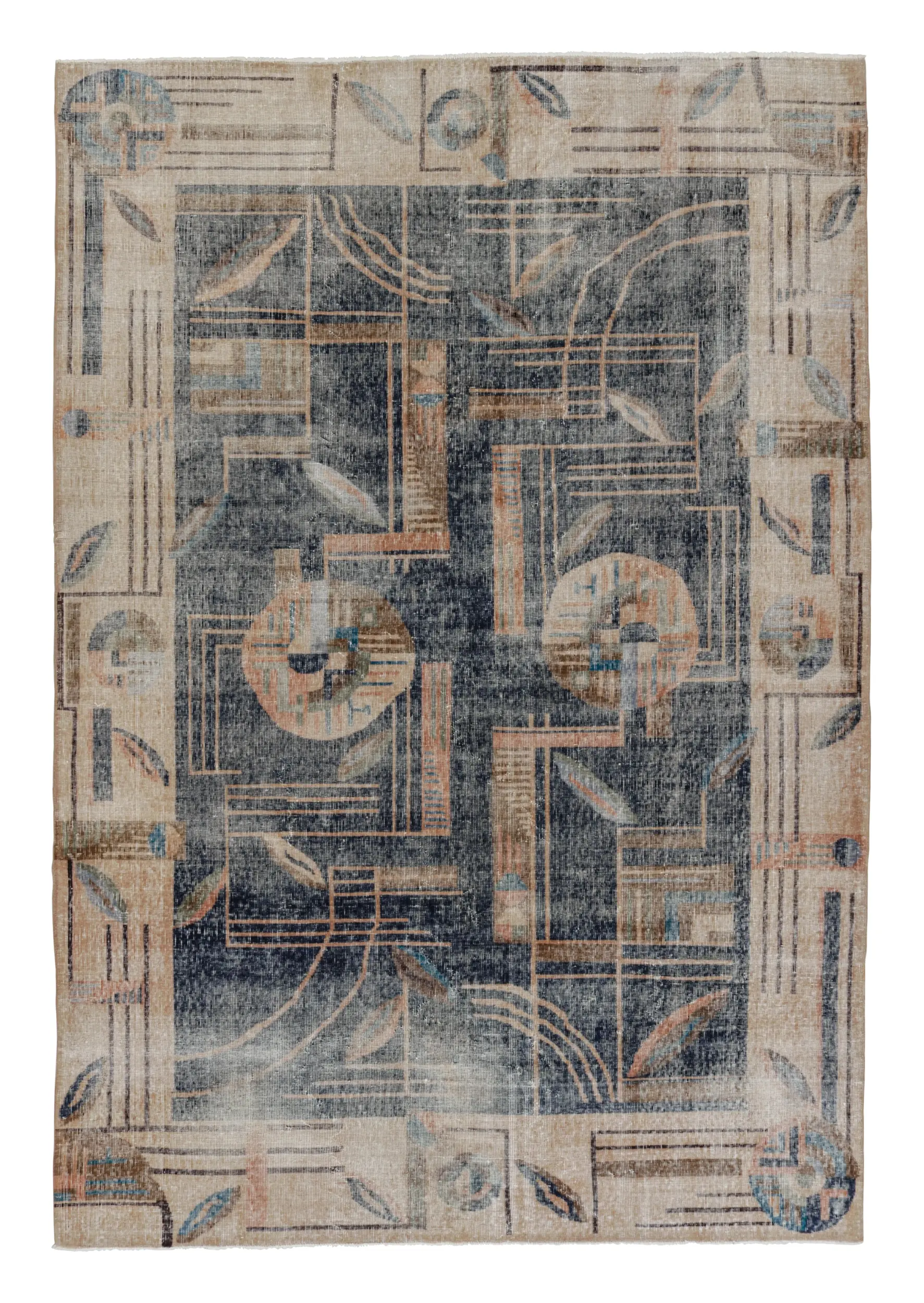 Vintage Zeki Müren Geometric Rug