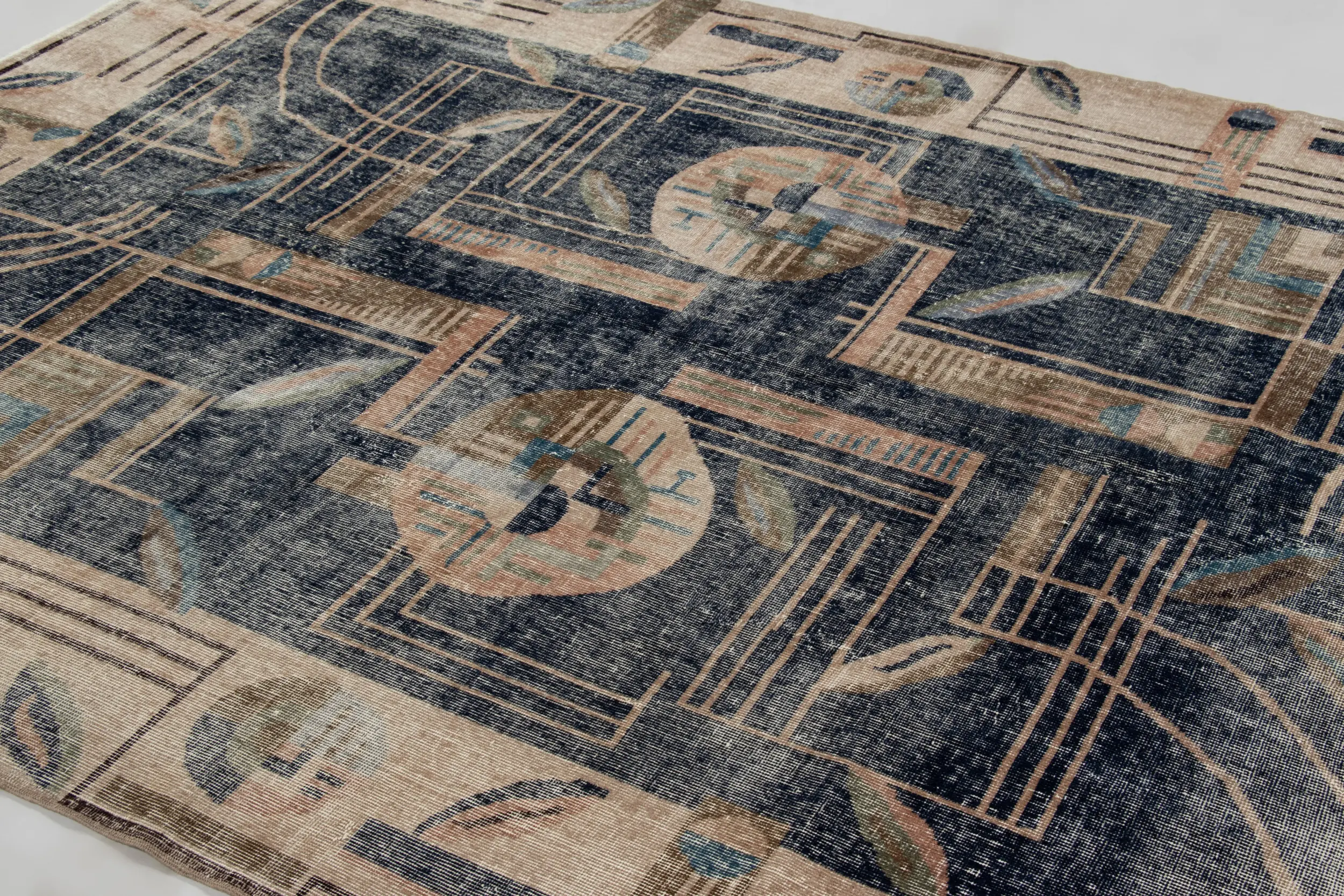 Vintage Zeki Müren Geometric Rug