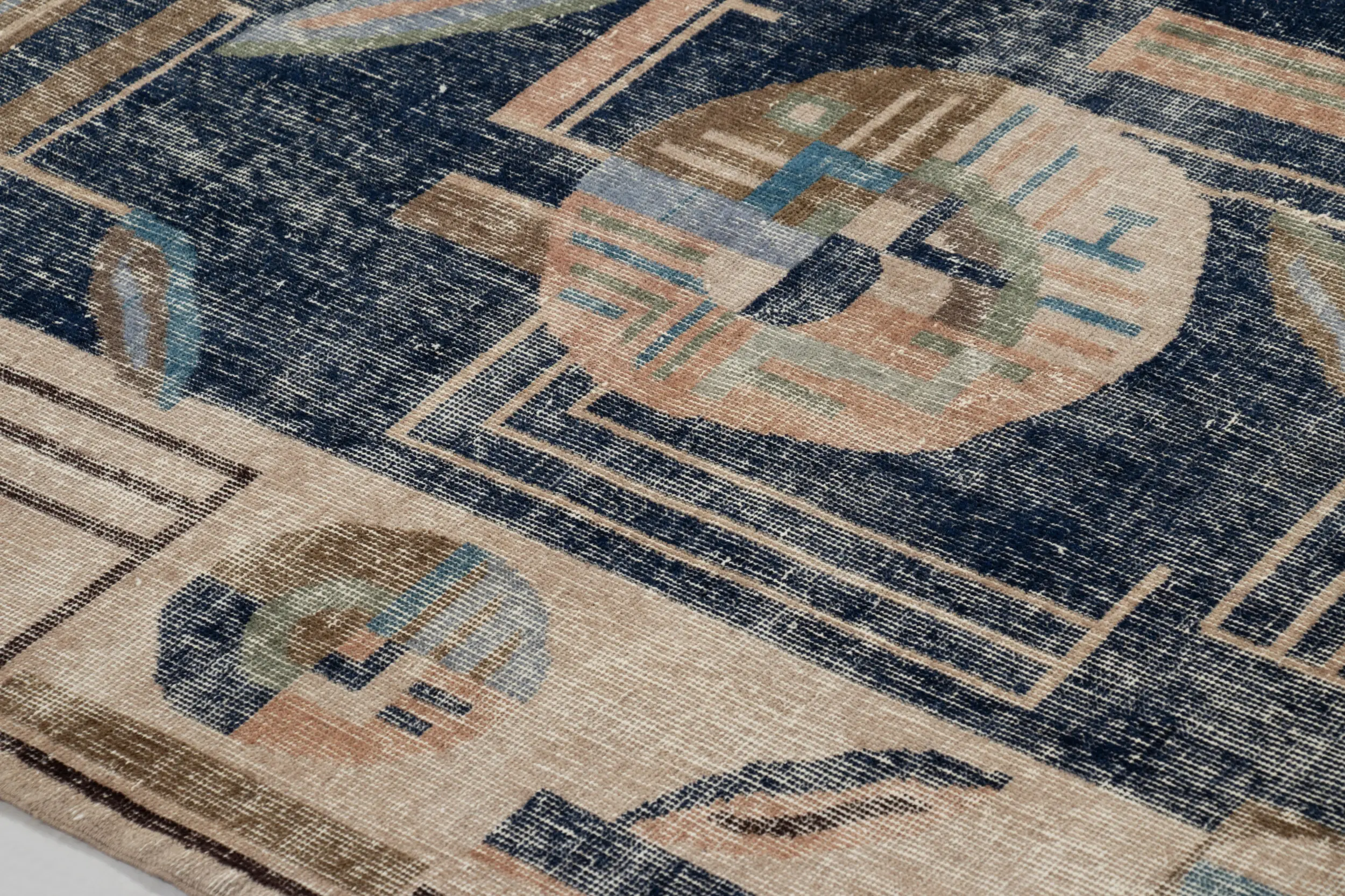 Vintage Zeki Müren Geometric Rug