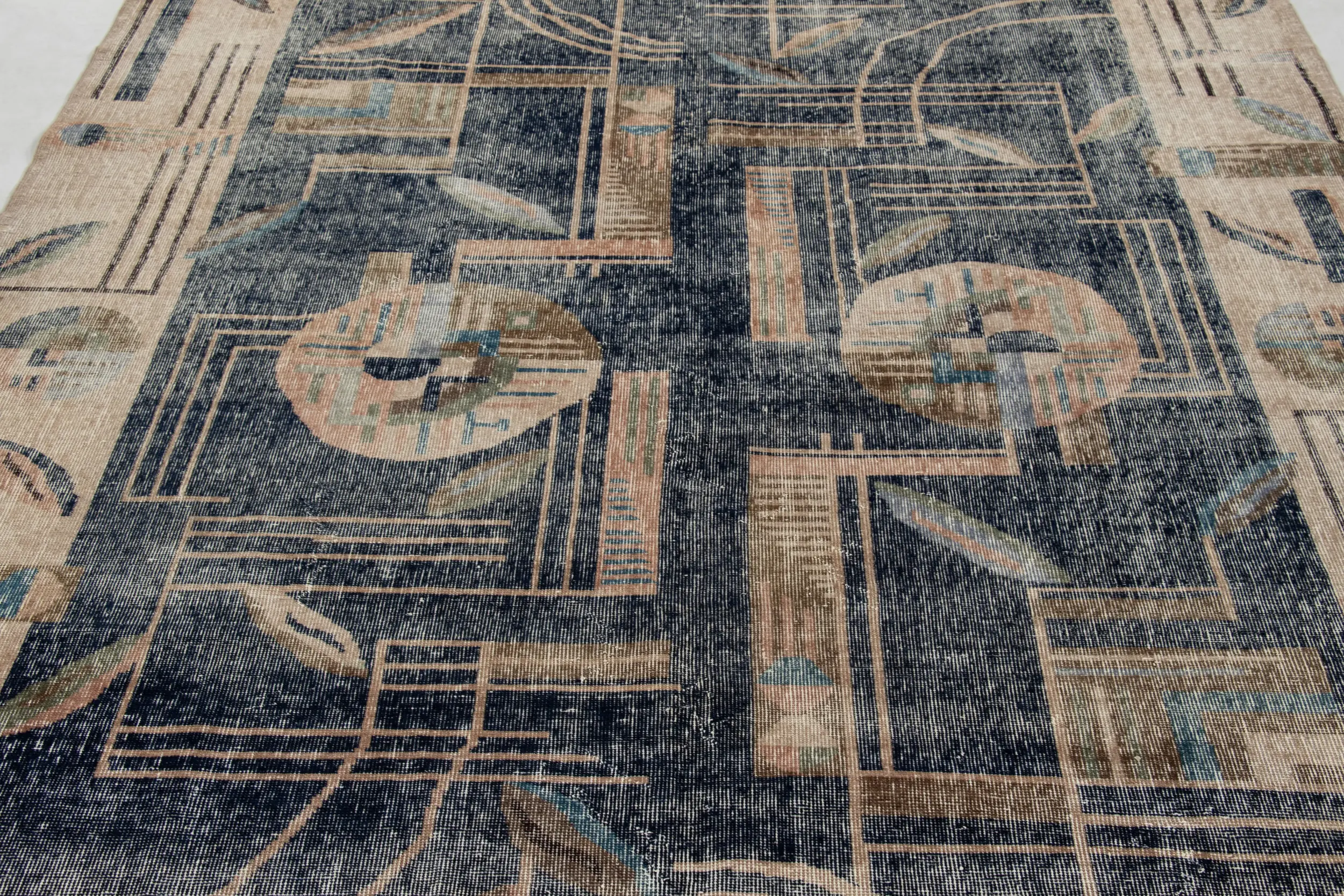 Vintage Zeki Müren Geometric Rug