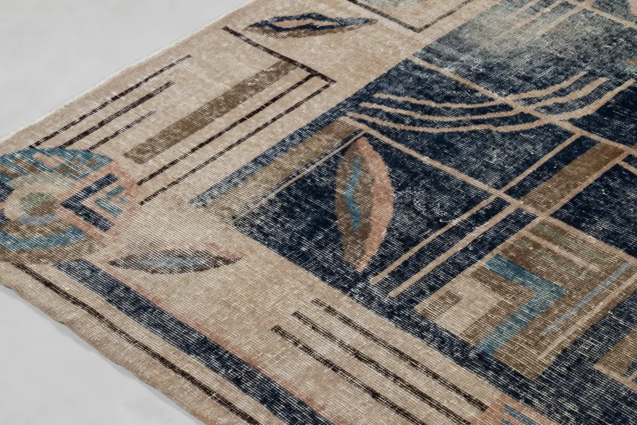 Vintage Zeki Müren Geometric Rug