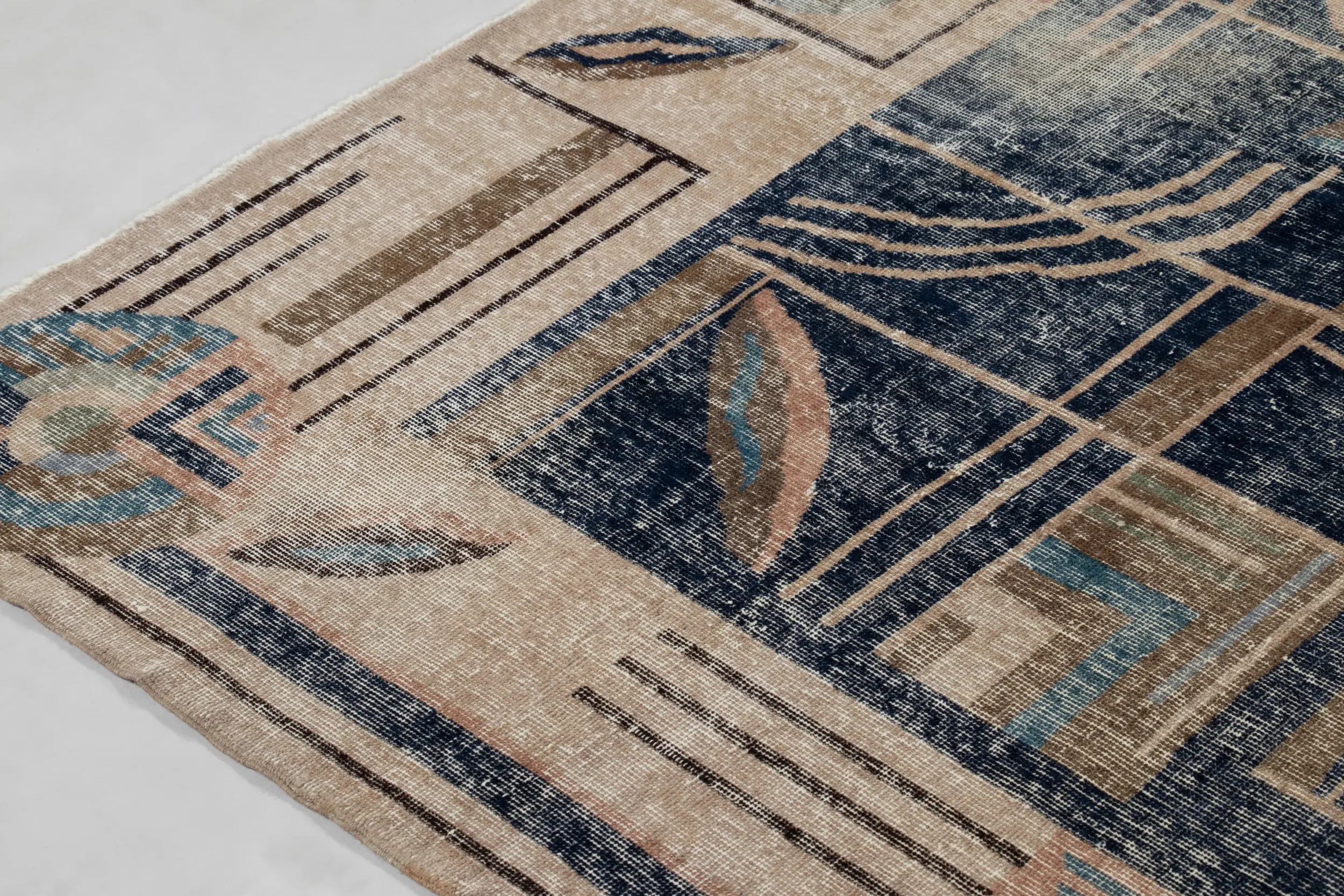 Vintage Zeki Müren Geometric Rug