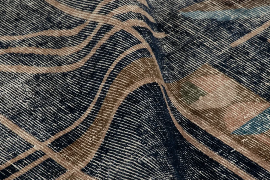 Vintage Zeki Müren Geometric Rug