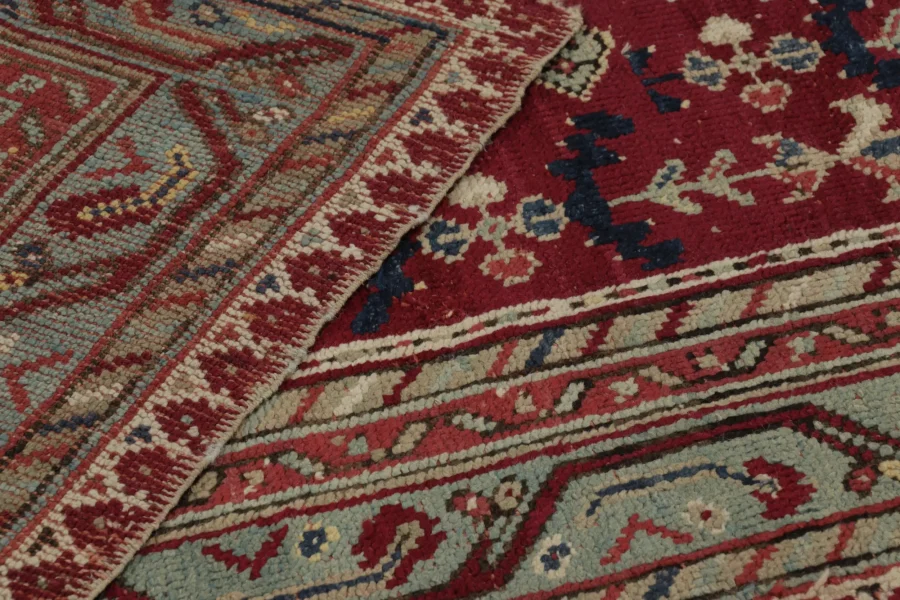 Antique Ghiordes Floral Runner Rug