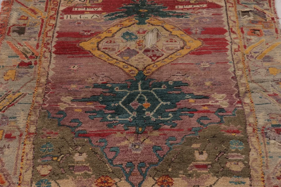 Antique Ghiordes Floral Rug