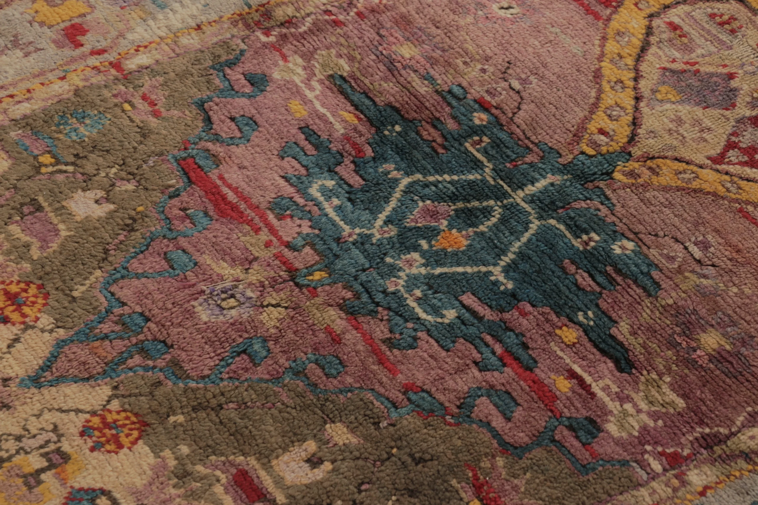 Antique Ghiordes Floral Rug