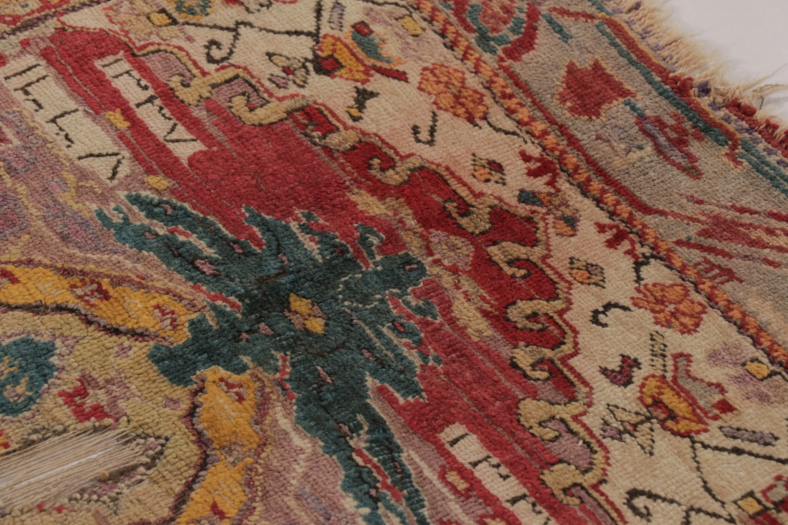 Antique Ghiordes Floral Rug