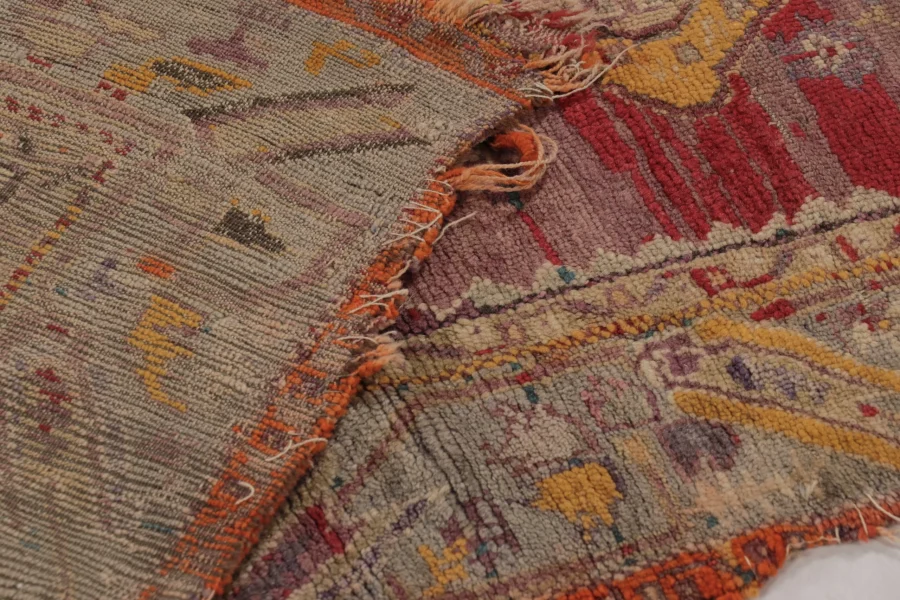 Antique Ghiordes Floral Rug