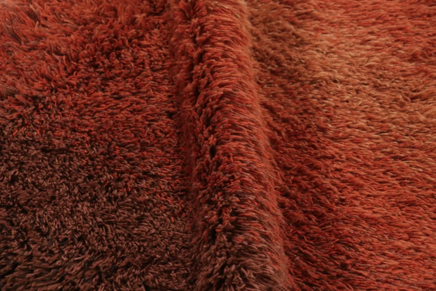 Vintage Swedish Rug in Solid/stripes, Mid-Century Scandinavian