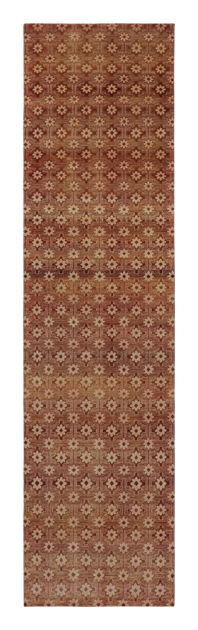 Modern Geometric Floral Runner Rug