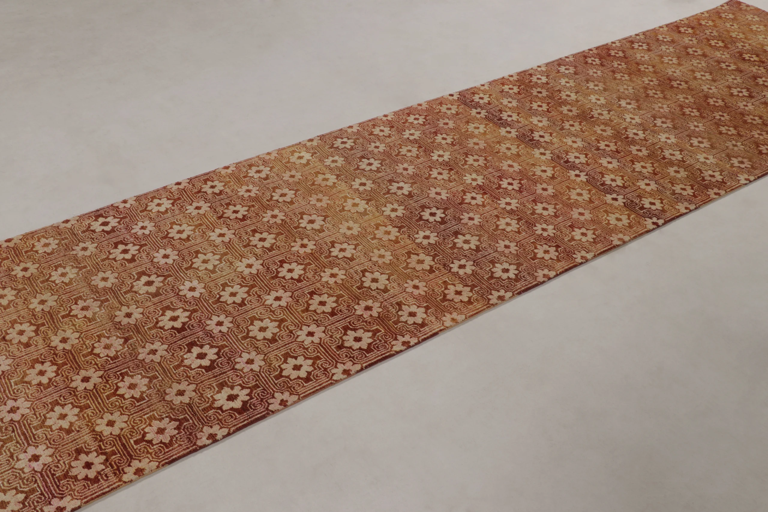 Modern Geometric Floral Runner Rug
