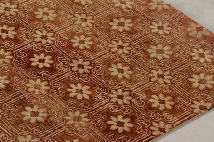 Modern Geometric Floral Runner Rug