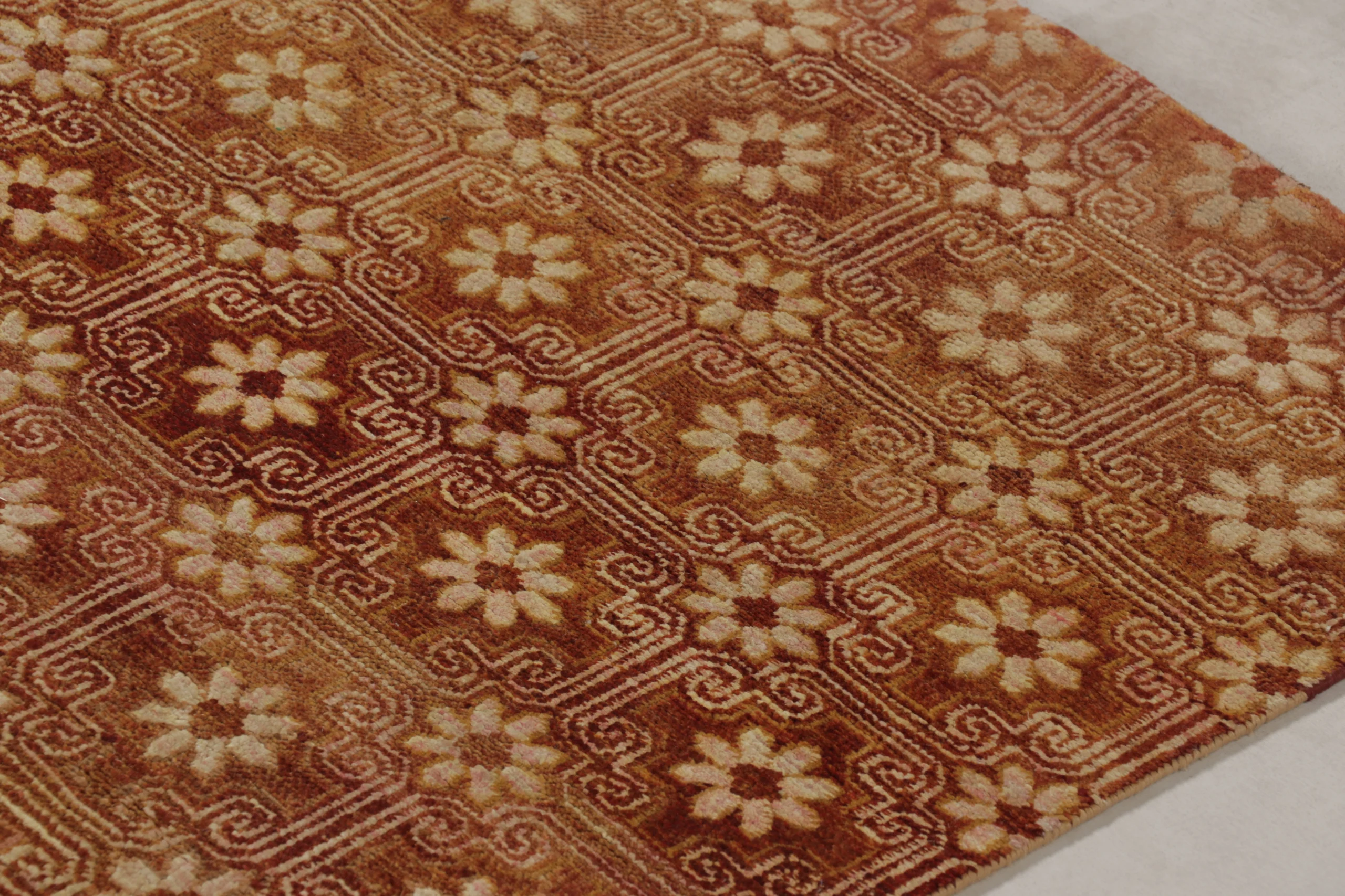 Modern Geometric Floral Runner Rug