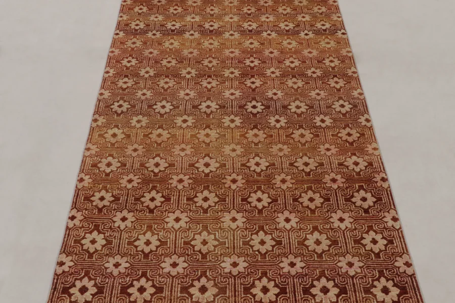 Modern Geometric Floral Runner Rug
