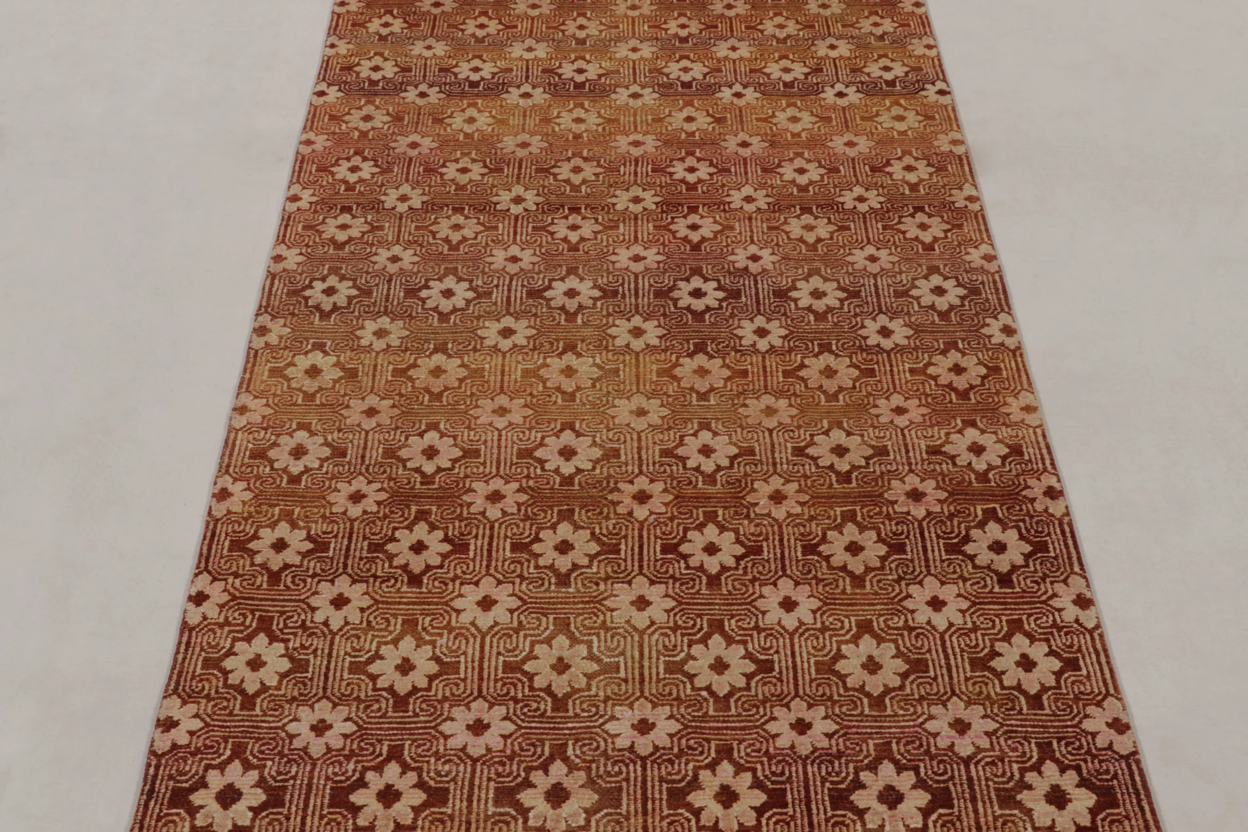 Modern Geometric Floral Runner Rug