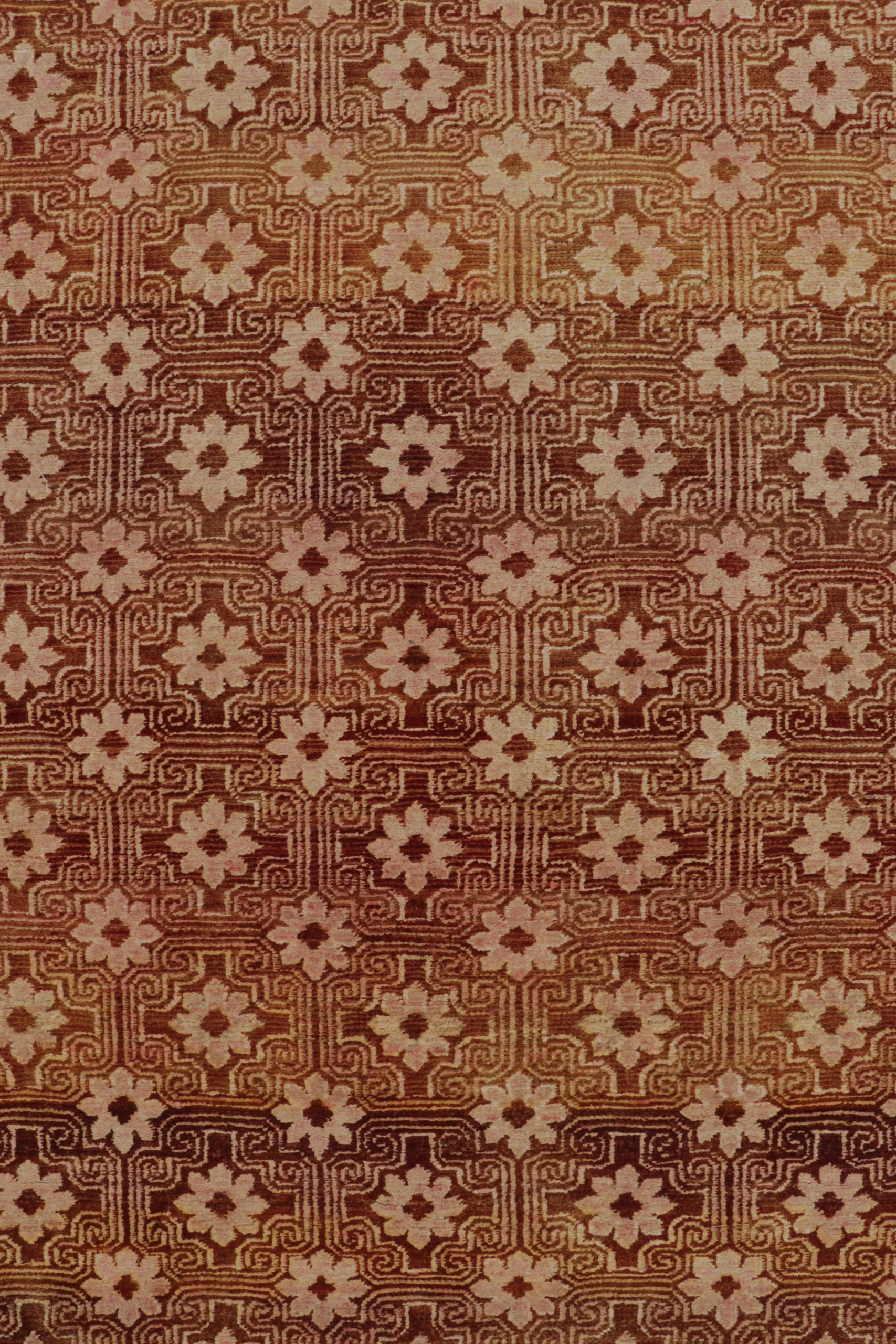 Modern Geometric Floral Runner Rug