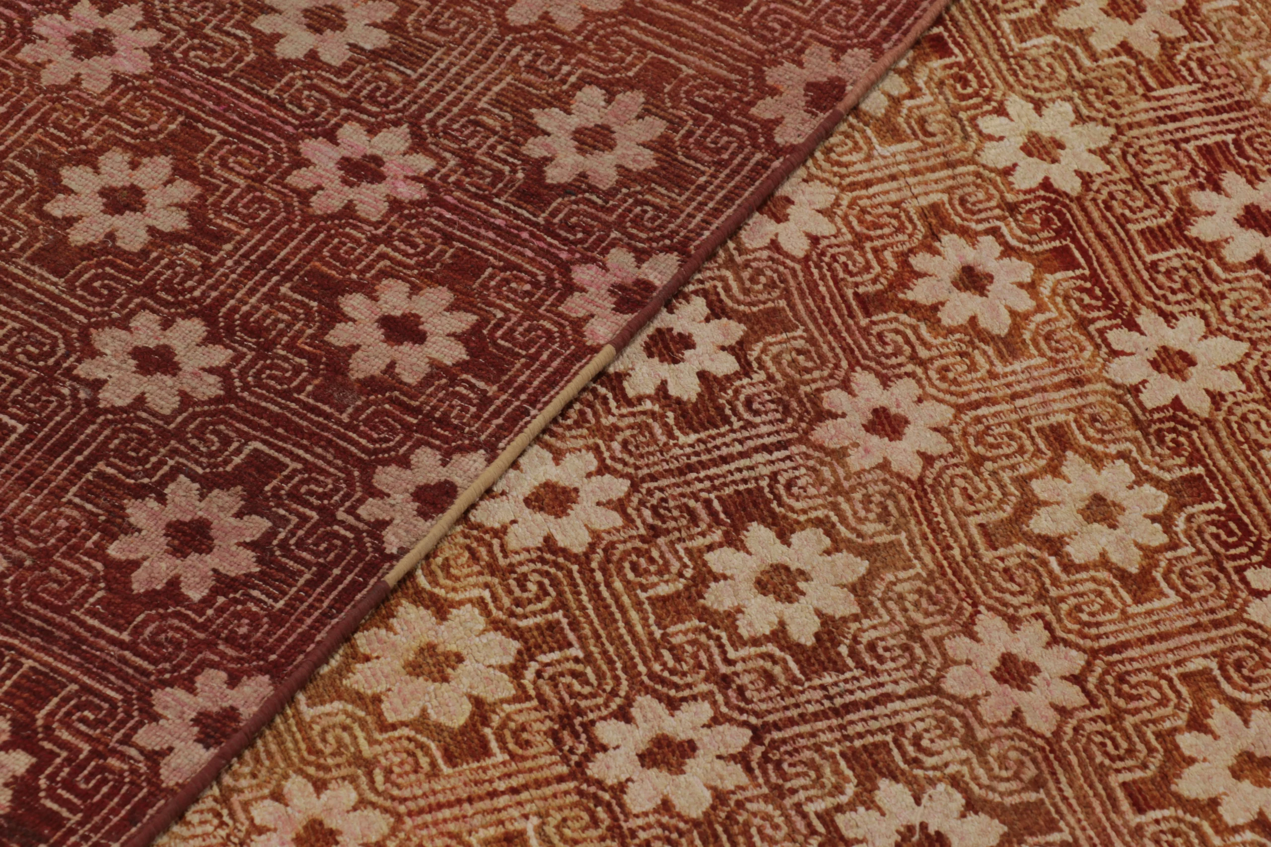Modern Geometric Floral Runner Rug