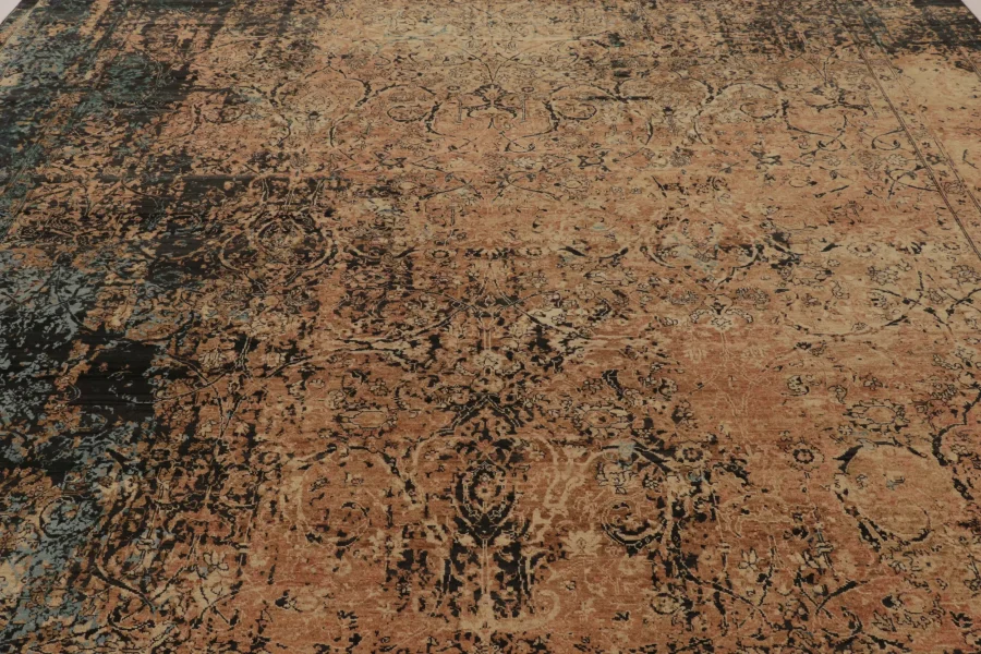Hover image of Rug & Kilim’s Persian Rug, Gold and Charcoal Abstract Florals