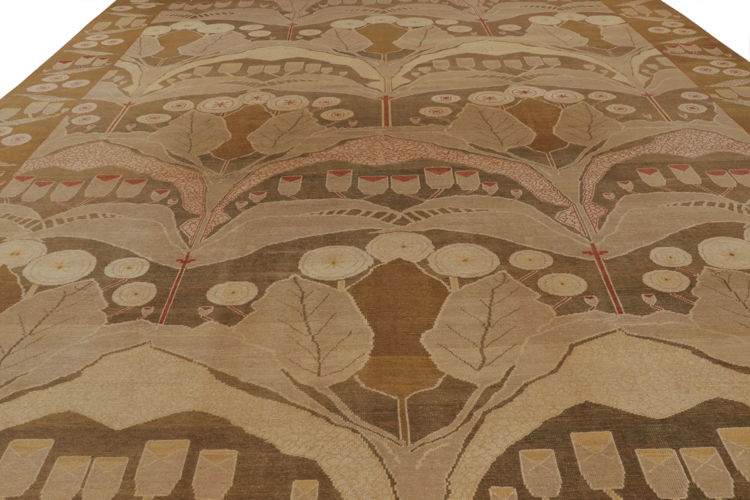 Oversized Vintage Arts & Crafts Rug in Morris Lilly Motifs