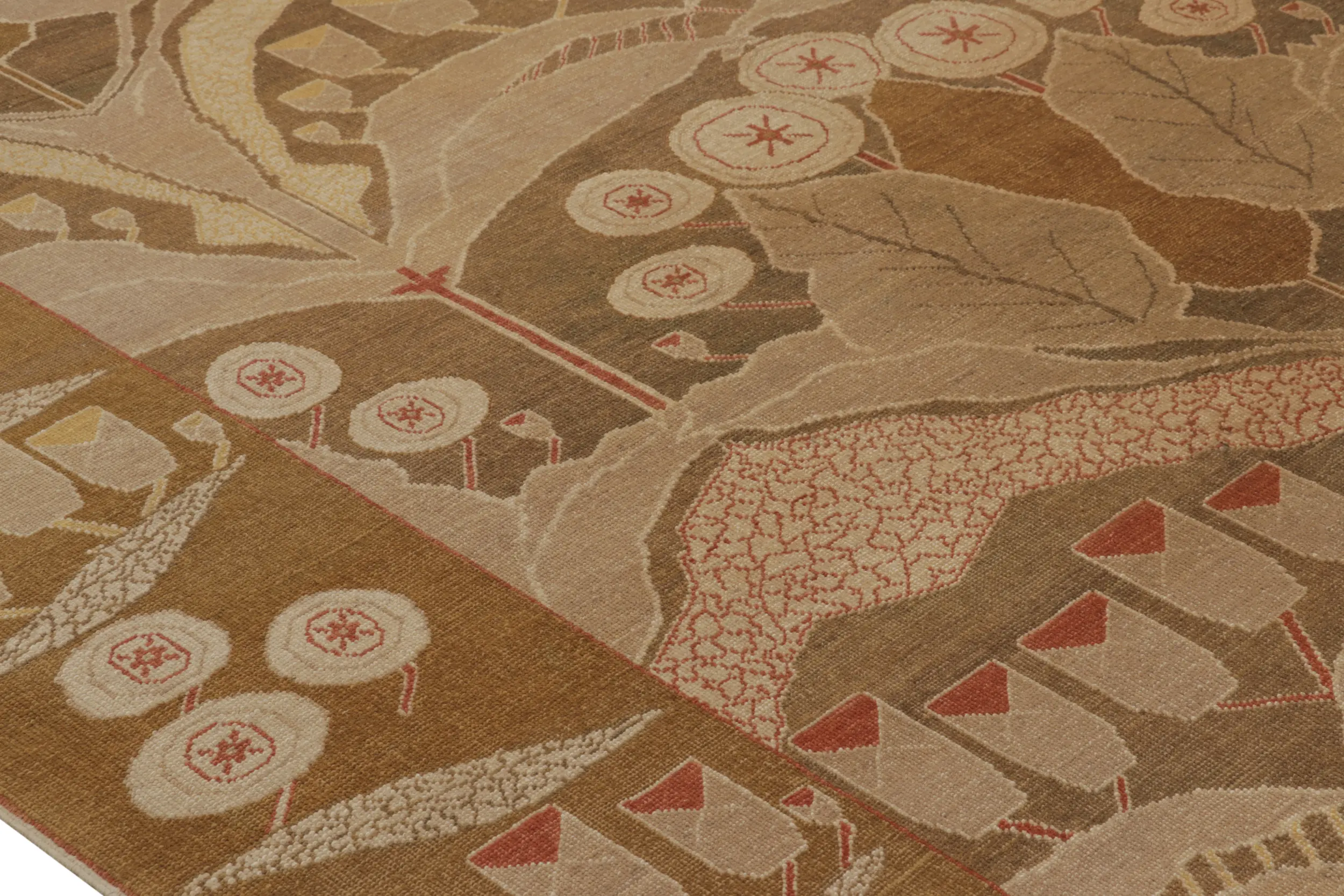 Oversized Vintage Arts & Crafts Rug in Morris Lilly Motifs