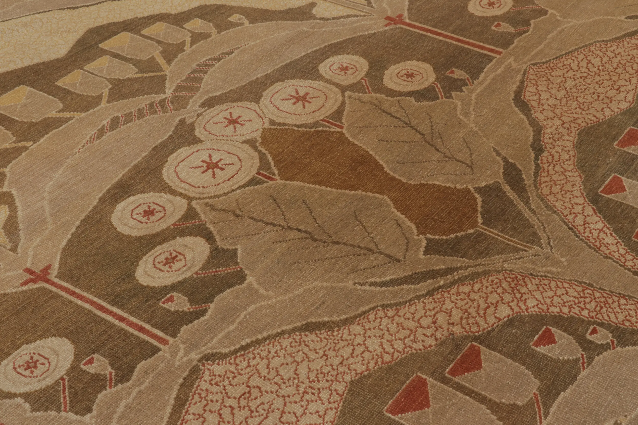 Oversized Vintage Arts & Crafts Rug in Morris Lilly Motifs