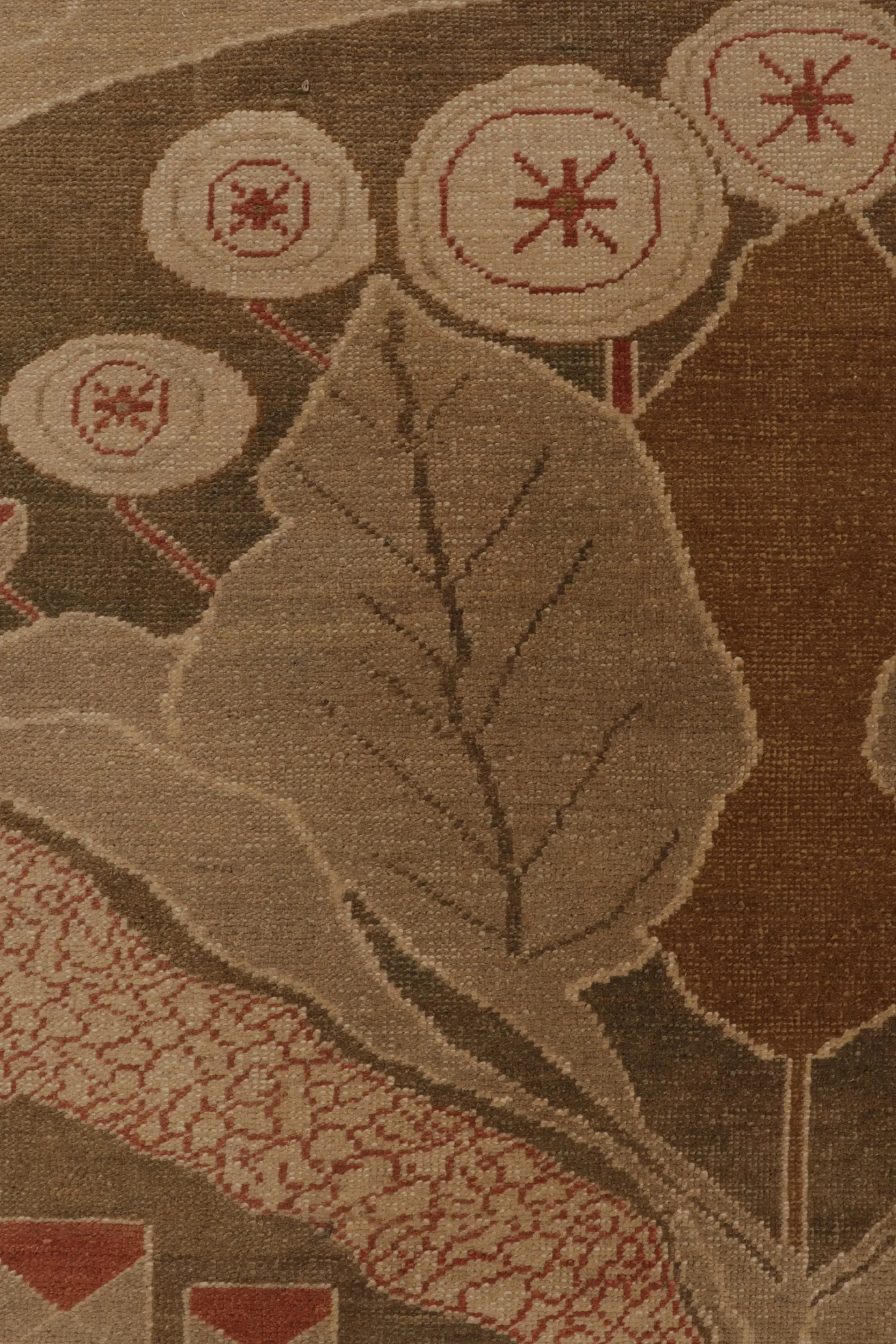 Oversized Vintage Arts & Crafts Rug in Morris Lilly Motifs